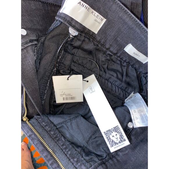 NWT $79.50 Anne Klein Jeans Slim Boot Cut size 8 Black Wash Jeans w/Stretch - Picture 10 of 12